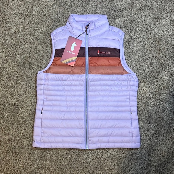 cotopaxi Jackets & Blazers - Cotopaxi Fuego Down Vest “Thistle Stripes” women’s small NWT